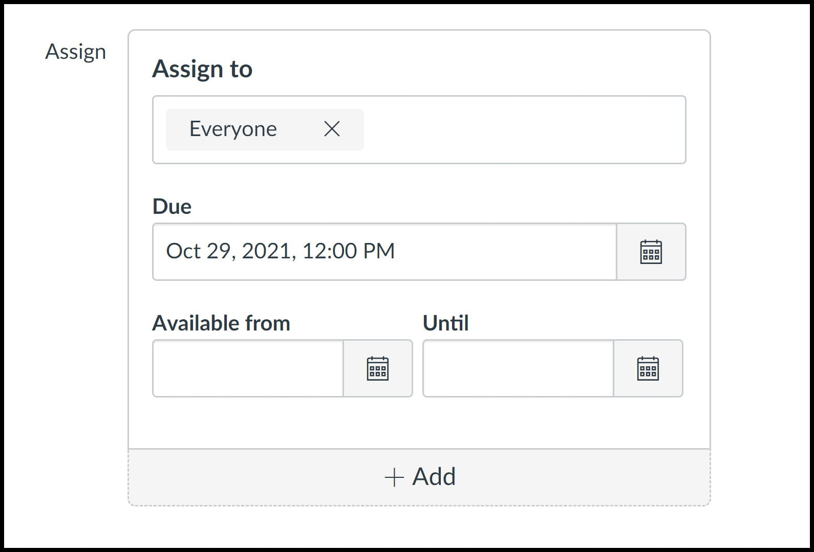 Availability date option in Canvas