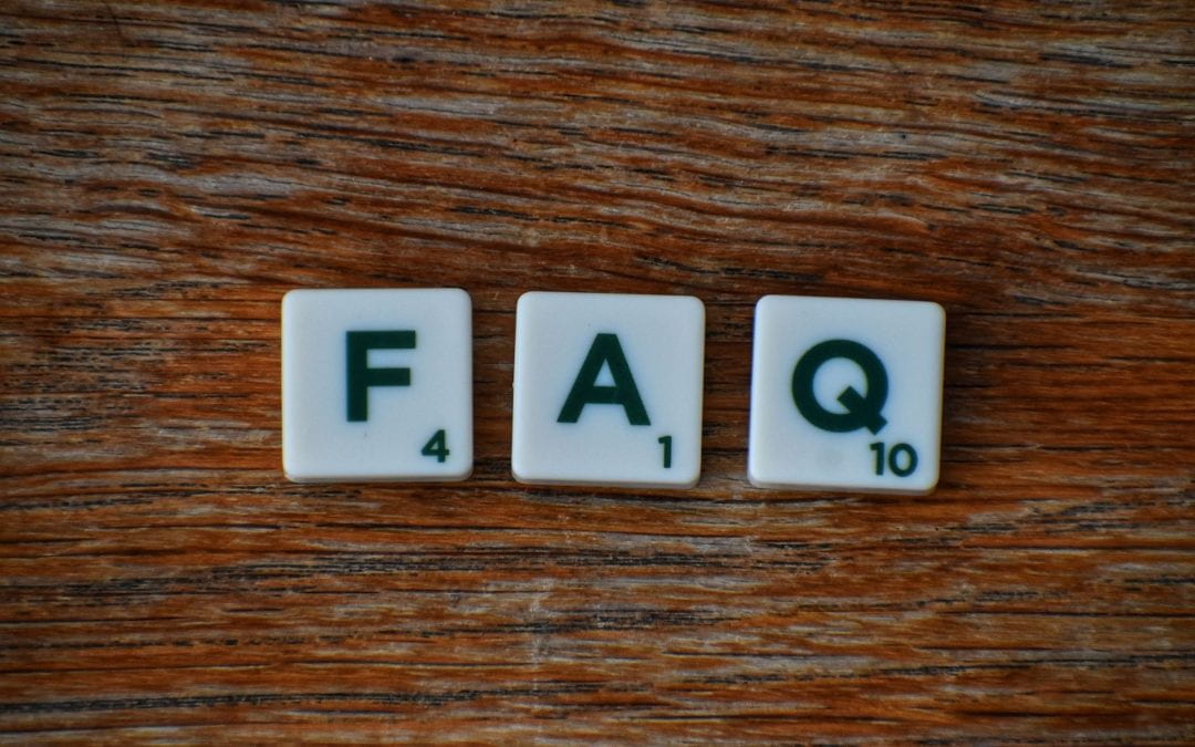 Header image of three Scrabble tiles spelling out FAQ.